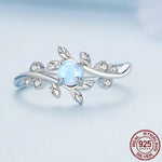 Leaf Style White Fire Opal Ring - 925 Sterling SilverRing