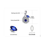 Girl Fashion Flower Created Sapphire Pendant Necklace - 925 Sterling Silver ( Chain not included )Necklace