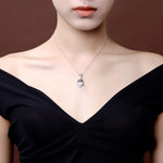 Mermaid Aquamarine Pendant Necklace - 925 Sterling SilverNecklaces