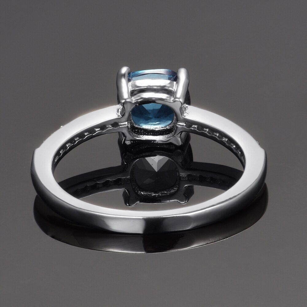 Peacock Blue Aquamarine Ring - 925 Sterling SilverRing
