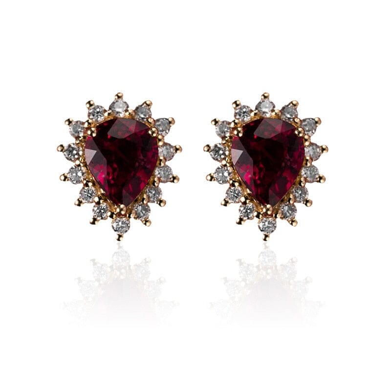 Korean Temperament Ruby Earrings - 925 Sterling SilverEarringsstud earringSilver