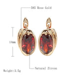 Luxury Natural Pink Fire Opal, Ruby and Diamond Stud Earrings - 585 Rose GoldEarrings