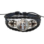 WWJD Saint Benedict Leather Braceletbracelet