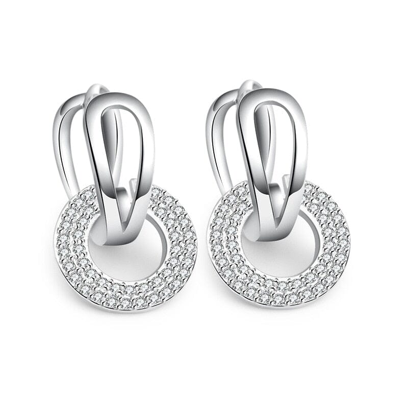 Square Charms Luxury Hoop Earrings - 925 Sterling SilverEarrings