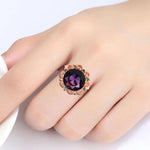 Charm Classic Flower Amethyst Gemstone RingRing6