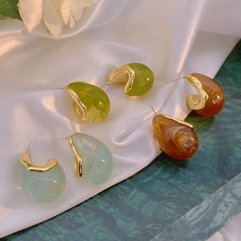 Korean Style Candy Colors Simple Small C-Shaped Stud EarringsEarrings