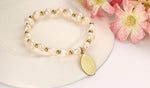 Stainless Steel Virgin Mary WWJD Pearl BraceletBracelet