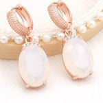 Large Lovely Pink Opal Dangle Earrings - 585 Rose GoldEarringsRGOW