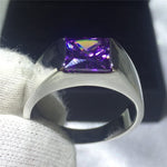 Square Charm Purple Amethyst Stone RingRing