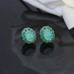 Green Fire Opal Emerald Stud EarringsEarrings