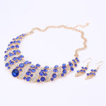 Stylish Crystal Necklace Jewelry SetJewelry SetBlue