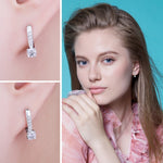 Diamond Hoop Earrings - 925 Sterling SilverEarrings