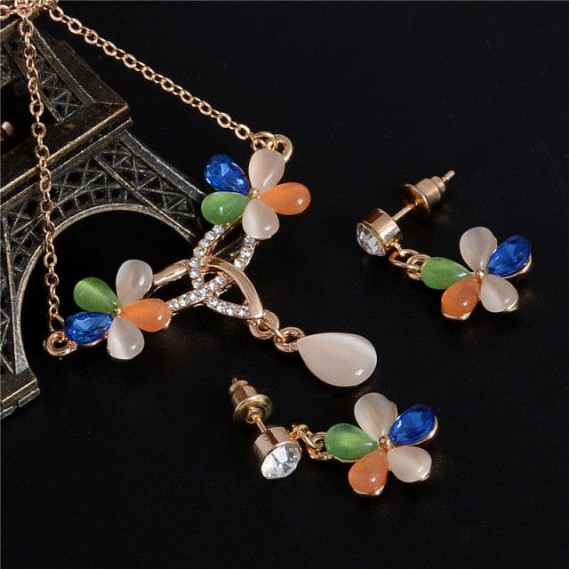 Luxury Austrian Crystal Opal Jewelry SetJewelry SetF408