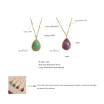 Charm Water Drop Amethyst Green Aventurine Natural Stone NecklaceNecklace