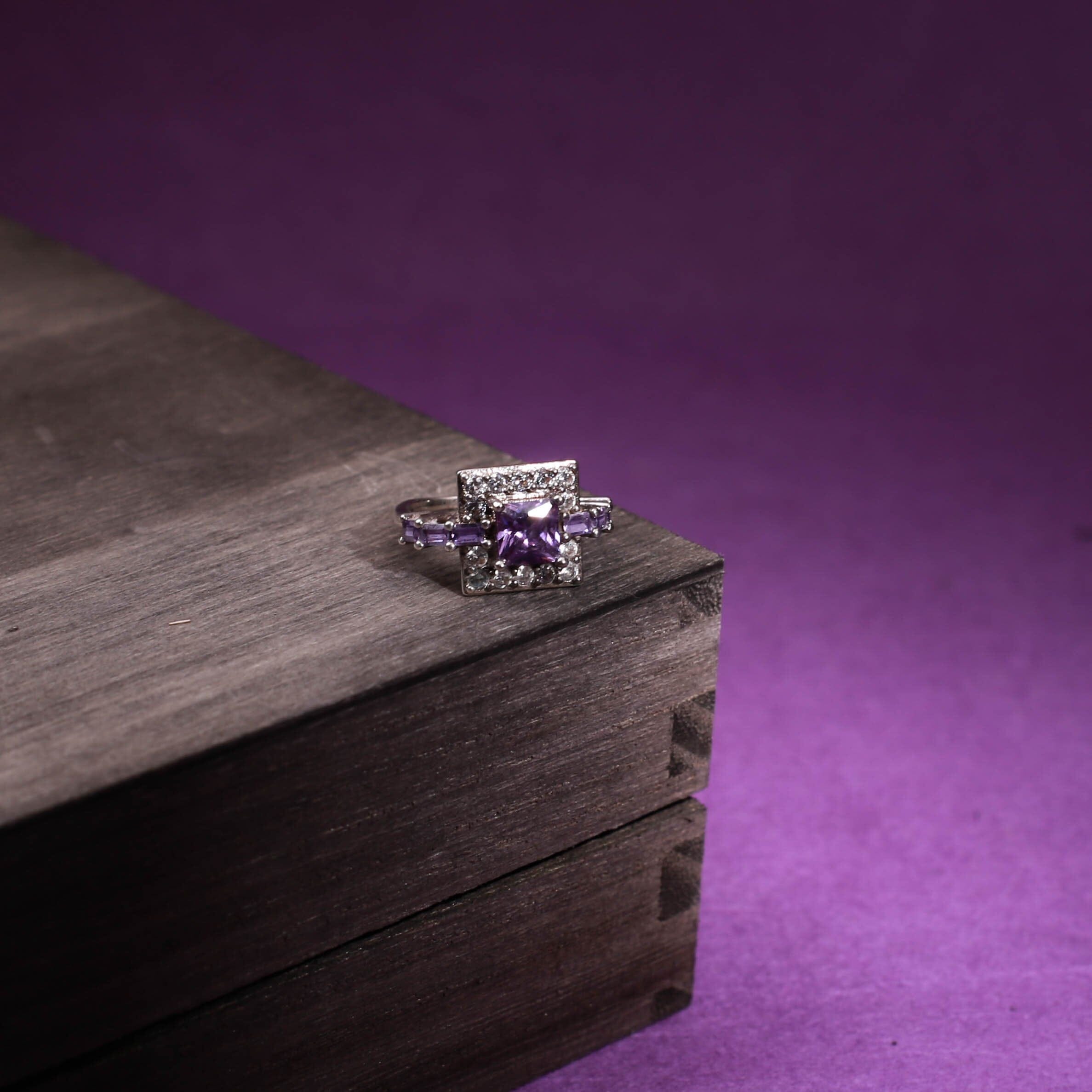 Amethyst Square Crystal RingRing