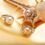 Natural Pearl Resizable Ring - 925 Sterling SilverRing