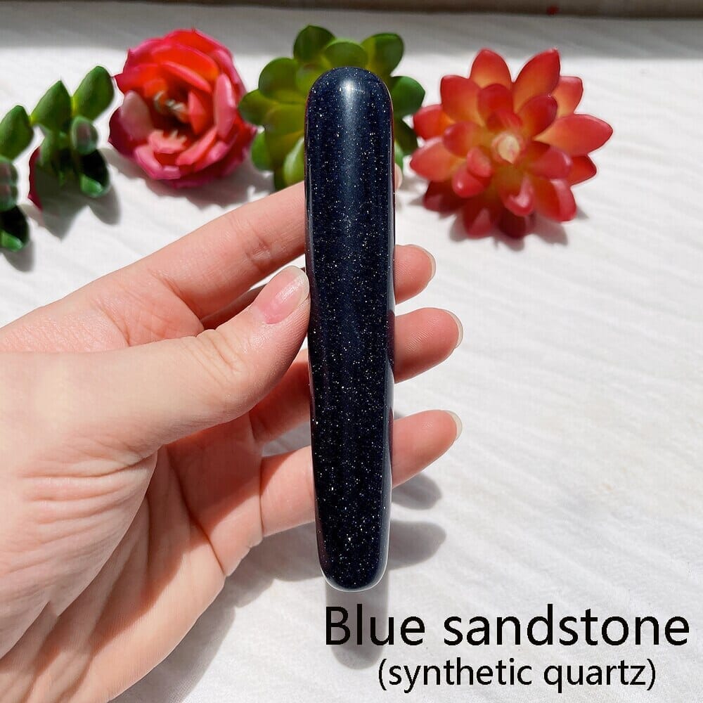 1pc Crystal Stone Body Massage Yoni Healing WandWandBlue sandstone