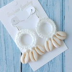 Fashion Boho Beach Puka Shell Crochet EarringsEarringsWhite