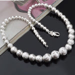 Big Smooth/Sand Beads High-Quality Hyperbole Necklace - 925 Sterling SilverNecklace