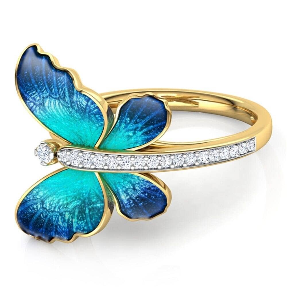Gorgeous Butterfly Design Crystal RingRing