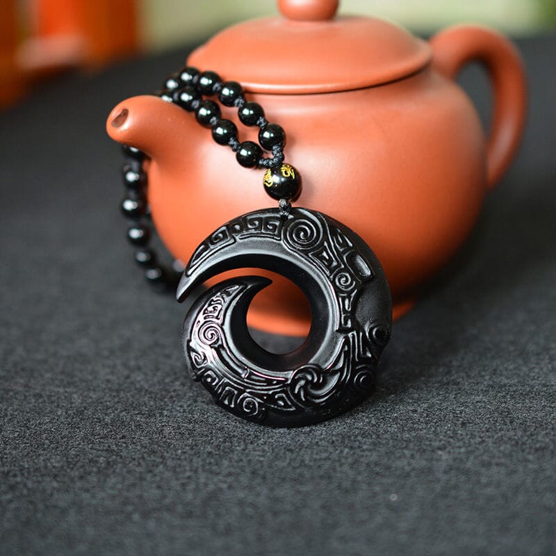 Obsidian Raw Stone Crafts NecklaceNecklace