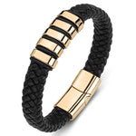 WWJD Fashion Classic Black Woven Leather Inlaid Cross Magnetic BraceletBracelet