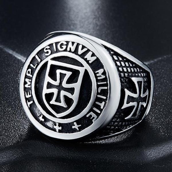 Cross Knights Templars Ring - Silver/Gold for MenRing7Silver