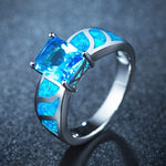 Blue Fire Opal Irregular Pattern RingRing13