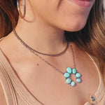 Blossom Western Choker Style Turquoise NecklaceNecklace