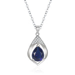 Collares Mujer Blue Sapphire Necklace - S925 Sterling SilverNecklace