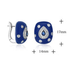 Retro Shinning Blue Sapphire Earrings- 925 Sterling SilverEarrings