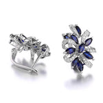 Stylish Authentic Sapphire Earrings- 925 Sterling SilverEarrings