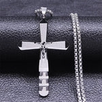 WWJD Cross Christian Prayer Necklace - ( Stainless Steel Gold )Necklace