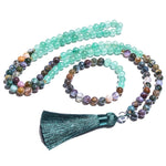 Indian Agate Green Aventurine Beads Japamala Necklace/Bracelet SetJewelry SetSet