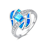 Blue Fire Opal Diamonds RingRing11