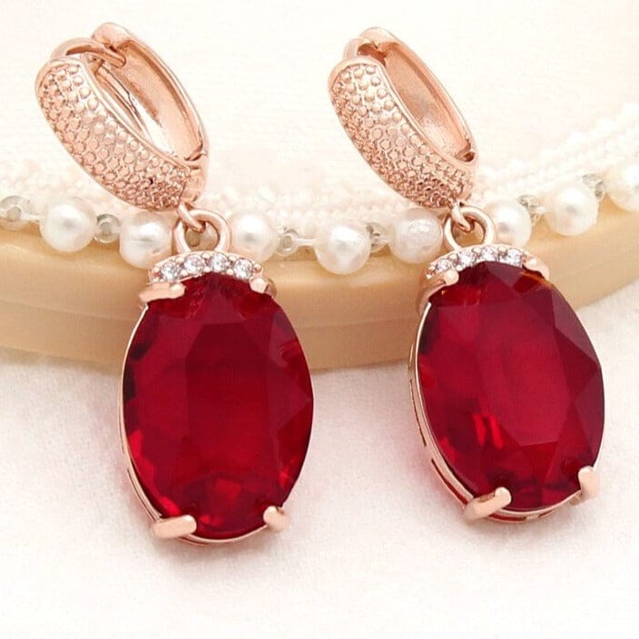 Large Lovely Pink Opal Dangle Earrings - 585 Rose GoldEarringsRGBR