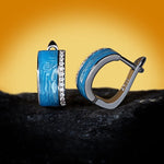 Sparkling Blue Opal Earrings - 925 Sterling SilverEarrings