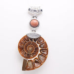 High Quality Natural Ammonite Shell with Natural Stones ChokerNecklacegold sand