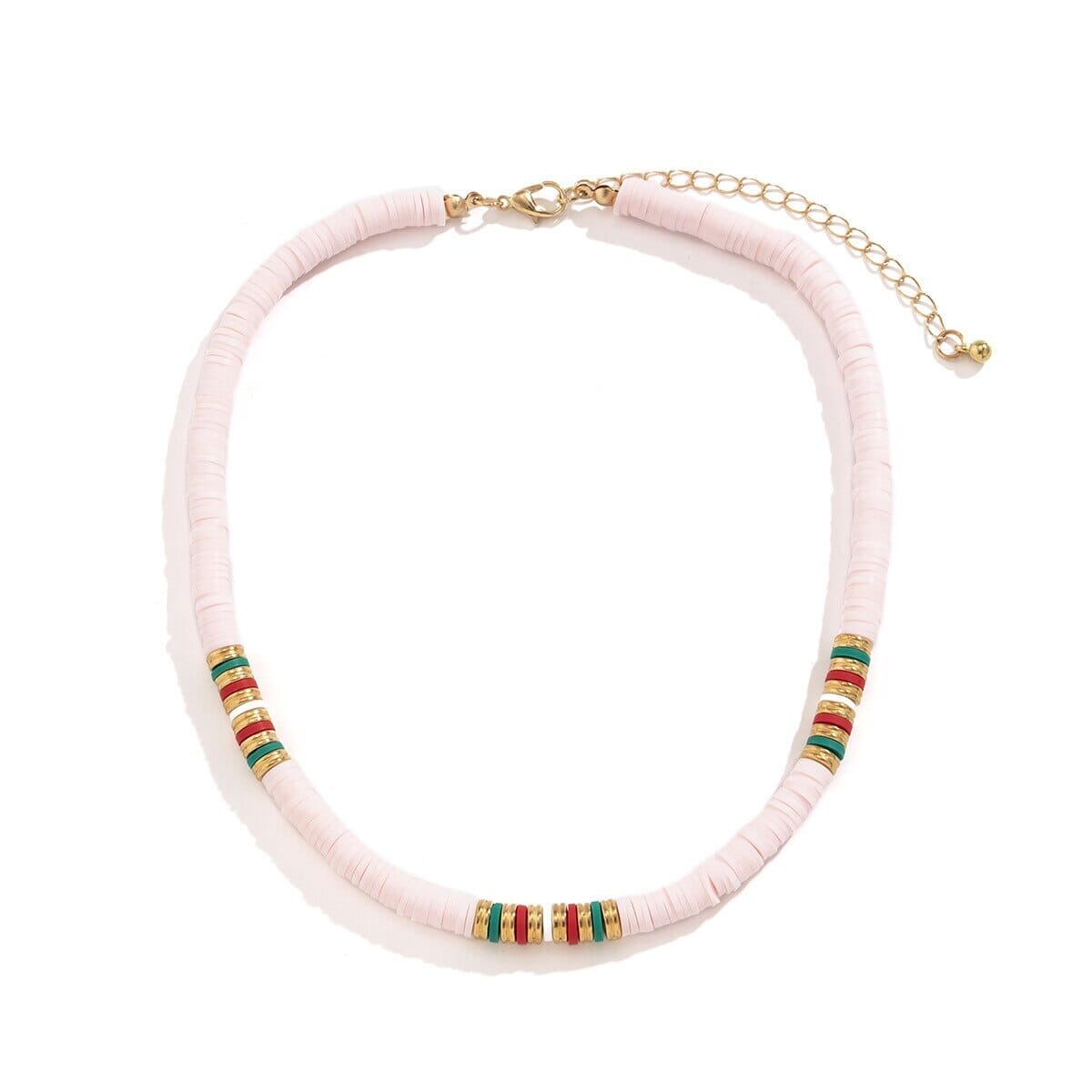 Ethnic Puka Shell Chain Choker NecklaceNecklace22JUL49-Pink