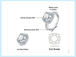Princess Cut Halo Diamond Ring - 925 Sterling SilverRing