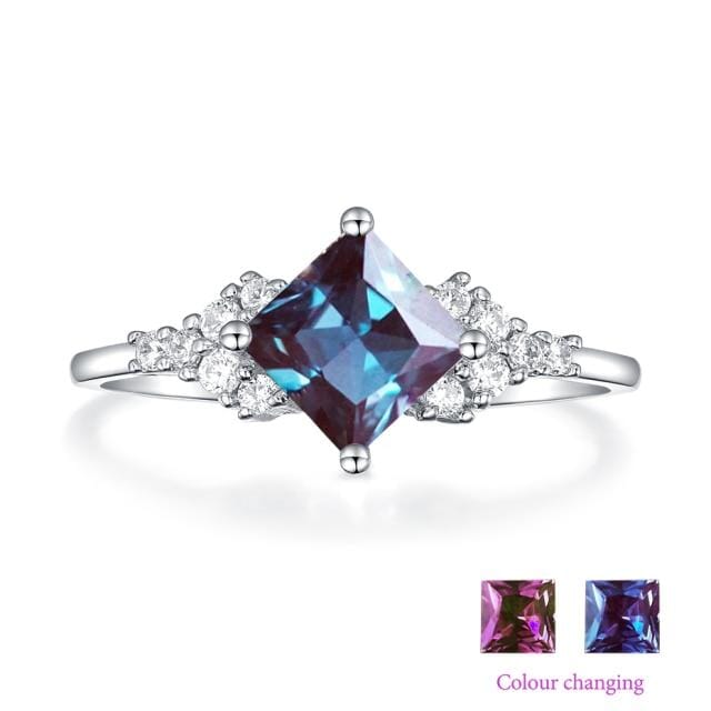 Natural Alexandrite Zircon Color Changing Ring - 925 Sterling SilverRing5