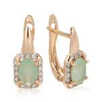 Luxury Square Jade Crystal EarringsEarrings