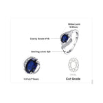 Statement Halo Blue Sapphire Ring - 925 Sterling SilverRing