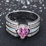 Pink Sapphire Heart White Opal RingRing