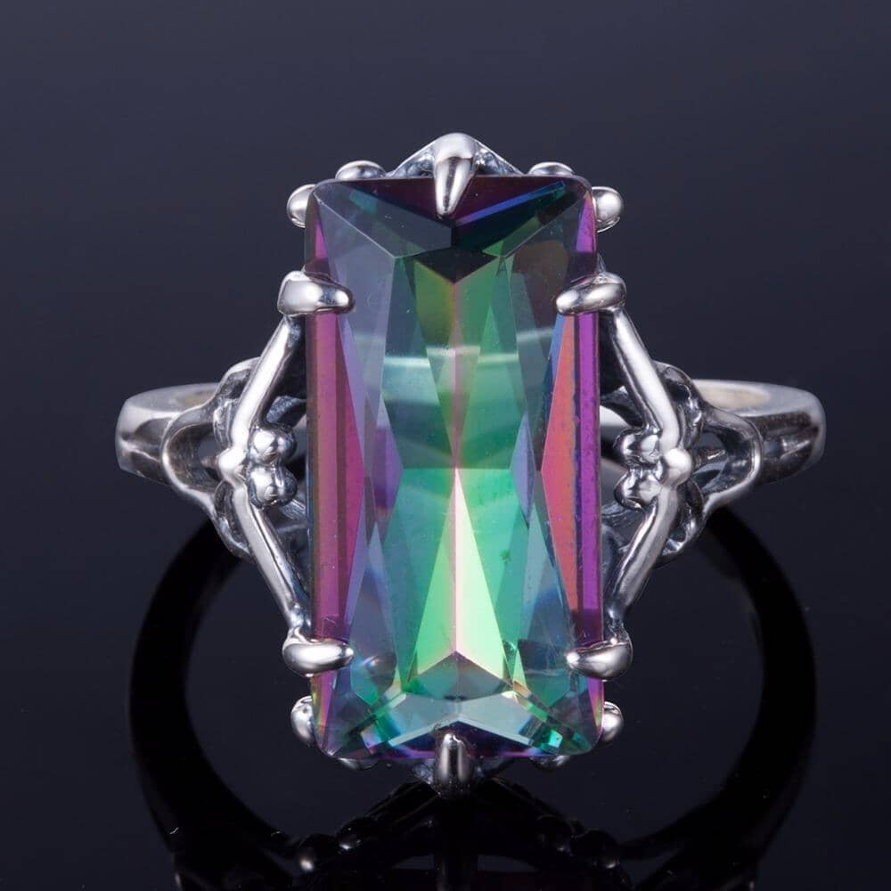 Mystic Topaz Crystal Ring - 925 Sterling SilverRing