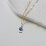 Fashion Classic Round Blue Opal Choker Necklace - Real 925 Sterling SilverNecklaceNY1334GX