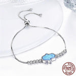 Blue Opal Hamsa Bracelet - 925 Sterling SilverBracelet