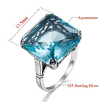 Blue Aquamarine Ring - 925 Sterling SilverRing