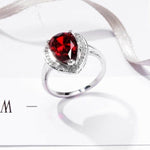 Pretty Classic Water Drop Ruby Ring - 925 Sterling SilverRing
