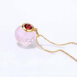 Beautiful Rose Quartz Moissanite Necklace - 925 Sterling SilverNecklace